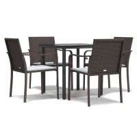 vidaXL 5-tlg. Garten-Essgruppe mit Kissen Poly Rattan und...