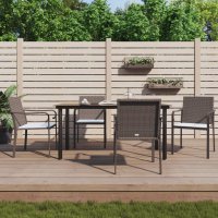 vidaXL 5-tlg. Garten-Essgruppe mit Kissen Poly Rattan und...