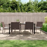 vidaXL 7-tlg. Garten-Essgruppe mit Kissen Poly Rattan und...