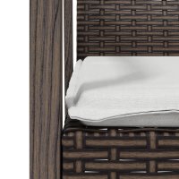 vidaXL 7-tlg. Garten-Essgruppe mit Kissen Poly Rattan und Stahl