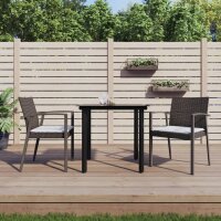 vidaXL 3-tlg. Garten-Essgruppe mit Kissen Poly Rattan und...