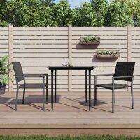 vidaXL 3-tlg. Garten-Essgruppe Poly Rattan und Stahl