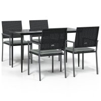 vidaXL 5-tlg. Garten-Essgruppe mit Kissen Poly Rattan und...