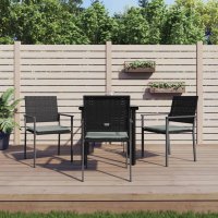 vidaXL 5-tlg. Garten-Essgruppe mit Kissen Poly Rattan und...