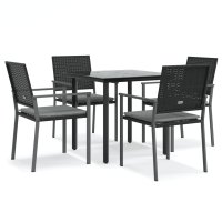 vidaXL 5-tlg. Garten-Essgruppe mit Kissen Poly Rattan und...