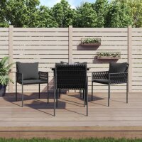 vidaXL 5-tlg. Garten-Essgruppe mit Kissen Poly Rattan und Stahl