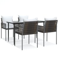 vidaXL 5-tlg. Garten-Essgruppe mit Kissen Poly Rattan und...