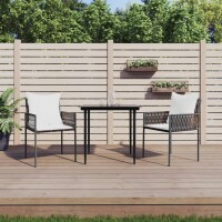 vidaXL 3-tlg. Garten-Essgruppe mit Kissen Poly Rattan und...