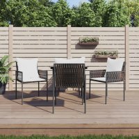 vidaXL 5-tlg. Garten-Essgruppe mit Kissen Poly Rattan und...