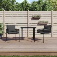 vidaXL 3-tlg. Garten-Essgruppe mit Kissen Poly Rattan und...