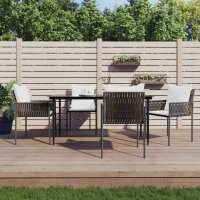 vidaXL 5-tlg. Garten-Essgruppe mit Kissen Poly Rattan und...