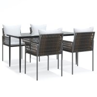 vidaXL 5-tlg. Garten-Essgruppe mit Kissen Poly Rattan und...