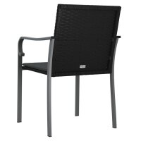 vidaXL Gartenst&uuml;hle mit Kissen 4 Stk. Schwarz 56x59x84 cm Poly Rattan