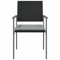 vidaXL Gartenst&uuml;hle mit Kissen 6 Stk. Schwarz 54x62,5x89cm Poly Rattan