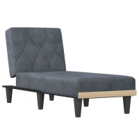 vidaXL Chaiselongue Dunkelgrau Samt