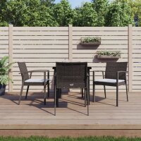 vidaXL 5-tlg. Garten-Essgruppe mit Kissen Poly Rattan und...