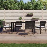 vidaXL 5-tlg. Garten-Essgruppe mit Kissen Poly Rattan und...