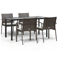 vidaXL 5-tlg. Garten-Essgruppe mit Kissen Poly Rattan und...