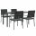 vidaXL 5-tlg. Garten-Essgruppe mit Kissen Poly Rattan und Stahl