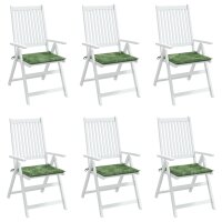 vidaXL Gartenstuhl-Kissen 6 Stk. Blattmuster 50x50x3 cm Stoff