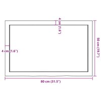 vidaXL Wandregal 80x50x4 cm Massivholz Eiche Unbehandelt