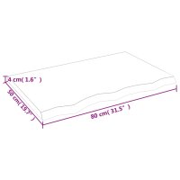 vidaXL Wandregal 80x50x4 cm Massivholz Eiche Unbehandelt