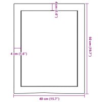 vidaXL Wandregal 40x50x6 cm Massivholz Eiche Unbehandelt