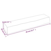 vidaXL Wandregal 40x10x6 cm Massivholz Eiche Unbehandelt