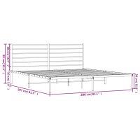 vidaXL Bettgestell mit Kopfteil Metall Schwarz 200x200 cm