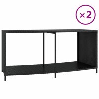 vidaXL Outdoor-Regale 2 Stk. Schwarz Poly Rattan