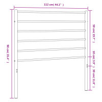 vidaXL Kopfteil Metall Wei&szlig; 107 cm