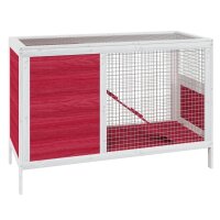 vidaXL Kaninchenstall Rot 103x44x69,5 cm Massivholz Kiefer