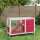 vidaXL Kaninchenstall Rot 103x44x69,5 cm Massivholz Kiefer