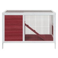 vidaXL Kaninchenstall Mokka 103x44x69,5 cm Massivholz Kiefer