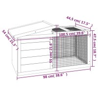 vidaXL Kaninchenstall Mokka 100,5x54x55 cm Massivholz Kiefer