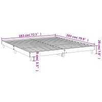 vidaXL Bettgestell R&auml;uchereiche 120x200 cm Holzwerkstoff