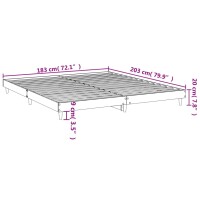 vidaXL Bettgestell Braun Eichen-Optik 120x200 cm Holzwerkstoff