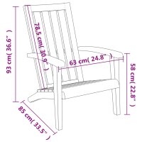 vidaXL Adirondack-Gartenstuhl Schwarz Polypropylen