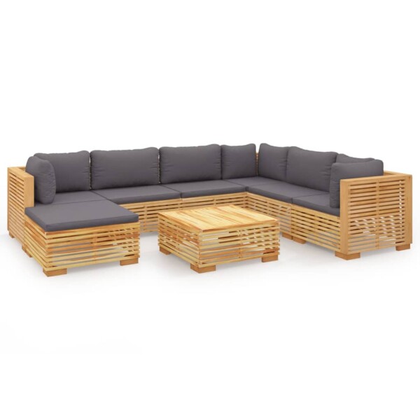 vidaXL 8-tlg. Garten-Lounge-Set mit Kissen Massivholz Teak