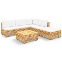 vidaXL 6-tlg. Garten-Lounge-Set mit Kissen Massivholz Teak