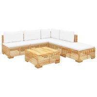 vidaXL 6-tlg. Garten-Lounge-Set mit Kissen Massivholz Teak