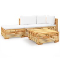 vidaXL 4-tlg. Garten-Lounge-Set mit Kissen Massivholz Teak