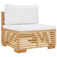 vidaXL 4-tlg. Garten-Lounge-Set mit Kissen Massivholz Teak