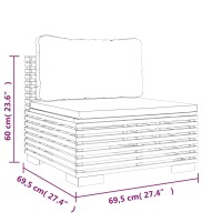 vidaXL 4-tlg. Garten-Lounge-Set mit Kissen Massivholz Teak