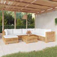 vidaXL 8-tlg. Garten-Lounge-Set mit Kissen Massivholz Teak