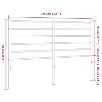 vidaXL Kopfteil Metall Wei&szlig; 140 cm