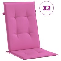 vidaXL Gartenstuhlauflagen für Hochlehner 2 Stk. Rosa 120x50x3cm Stoff