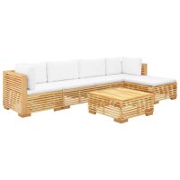 vidaXL 6-tlg. Garten-Lounge-Set mit Kissen Massivholz Teak