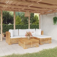 vidaXL 5-tlg. Garten-Lounge-Set mit Kissen Massivholz Teak