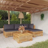 vidaXL 5-tlg. Garten-Lounge-Set mit Kissen Massivholz Teak